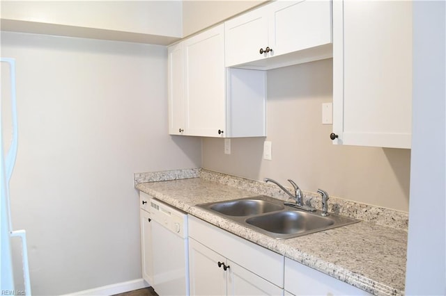 1005 Woodrow Ave Unit 3A, Norfolk, VA 23507 - kitchen with dishwasher, a sink, white cabinets, and light countertops