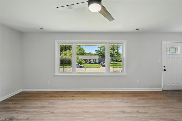 12 Carriage Ln, Newport News, VA 23606 - foyer entrance featuring ceiling fan, light wood-type flooring, and baseboards