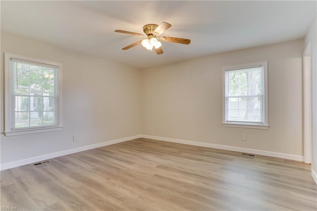 2509 Quail Ridge Ct, Chesapeake, VA 23321 - spare room featuring plenty of natural light, light wood-type flooring, and ceiling fan