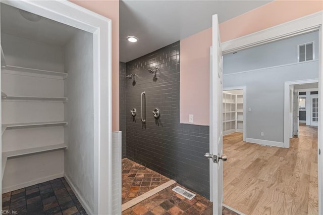 8575 Chesapeake Blvd, Norfolk, VA 23503 - full bath featuring a tile shower, recessed lighting, and baseboards
