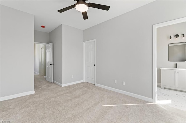 736 A Ave, Norfolk, VA 23504 - unfurnished bedroom with light carpet, baseboards, ceiling fan, and a sink