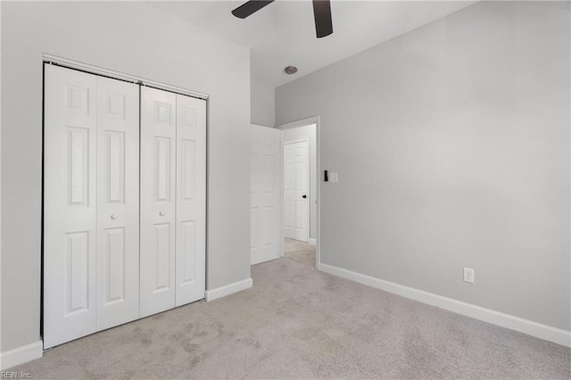 736 A Ave, Norfolk, VA 23504 - unfurnished bedroom with carpet, baseboards, a closet, and ceiling fan