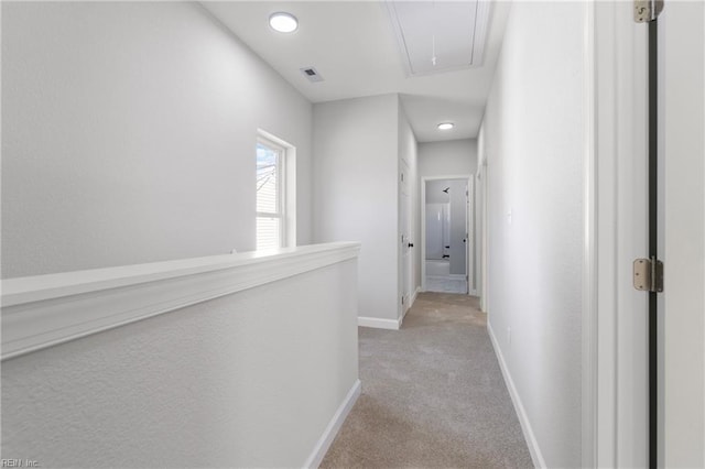 736 A Ave, Norfolk, VA 23504 - corridor featuring attic access, light colored carpet, baseboards, and recessed lighting