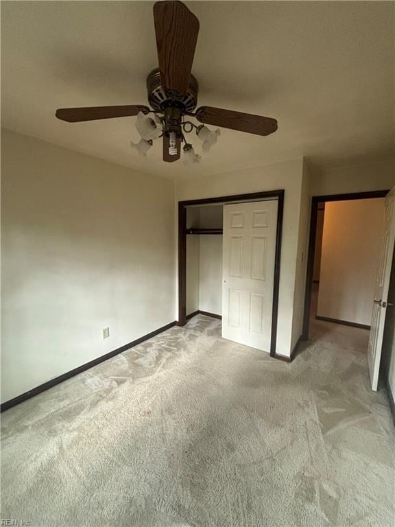 5637 Picadilly Ln, Portsmouth, VA 23703 - unfurnished bedroom with light carpet, baseboards, and a closet