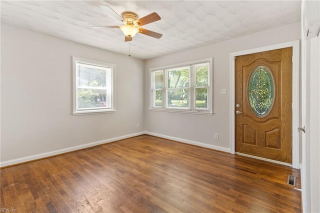 7716 Newport Ave, Norfolk, VA 23505 - foyer with baseboards, ceiling fan, and hardwood / wood-style flooring