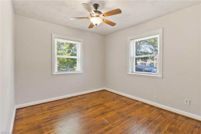 7716 Newport Ave, Norfolk, VA 23505 - empty room featuring baseboards, wood-type flooring, and ceiling fan