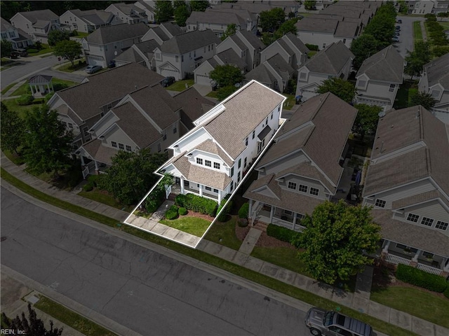 2043 Queens Point Dr, Suffolk, VA 23434 - aerial perspective of suburban area with property boundaries highlighted