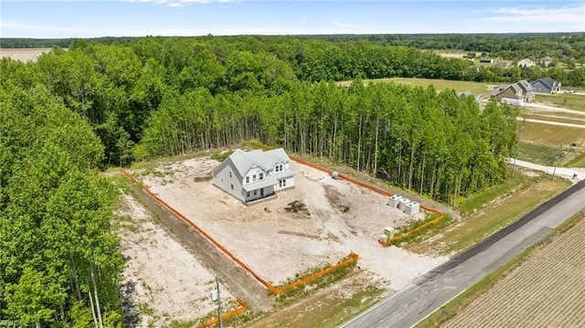 980 Beaver Dam Rd, Chesapeake, VA 23322 - view from above of property with property parcel outlined and a heavily wooded area