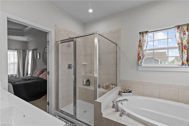 954 Olmstead St, Chesapeake, VA 23323 - ensuite bathroom featuring a stall shower, healthy amount of natural light, and a bath