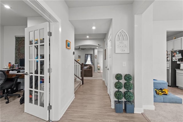 954 Olmstead St, Chesapeake, VA 23323 - hall with an office area, arched walkways, stairs, recessed lighting, and baseboards