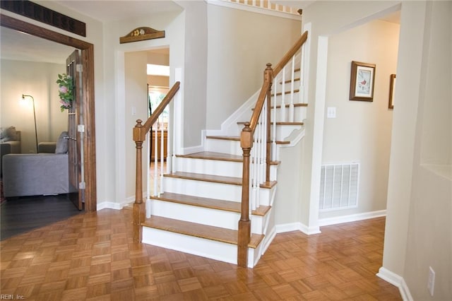 2933 Crossings Dr, Chesapeake, VA 23321 - stairway featuring baseboards