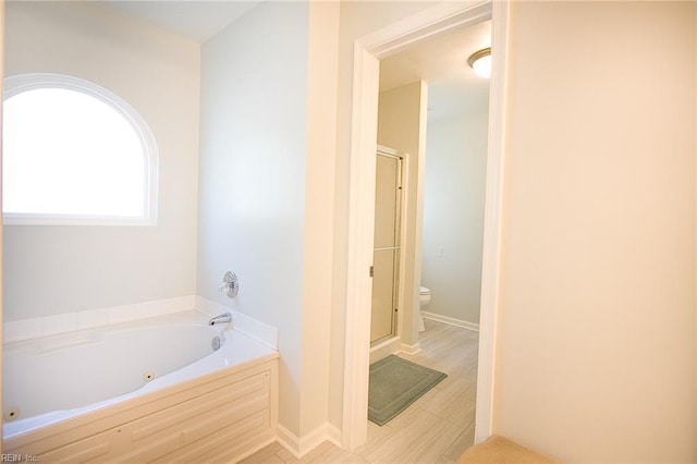 2933 Crossings Dr, Chesapeake, VA 23321 - full bath featuring a shower stall, a tub with jets, and toilet