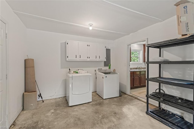 102 Basswood Dr, Newport News, VA 23601 - clothes washing area featuring washer and clothes dryer and cabinet space