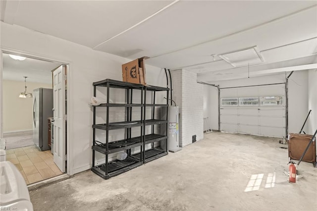 102 Basswood Dr, Newport News, VA 23601 - garage with freestanding refrigerator and water heater