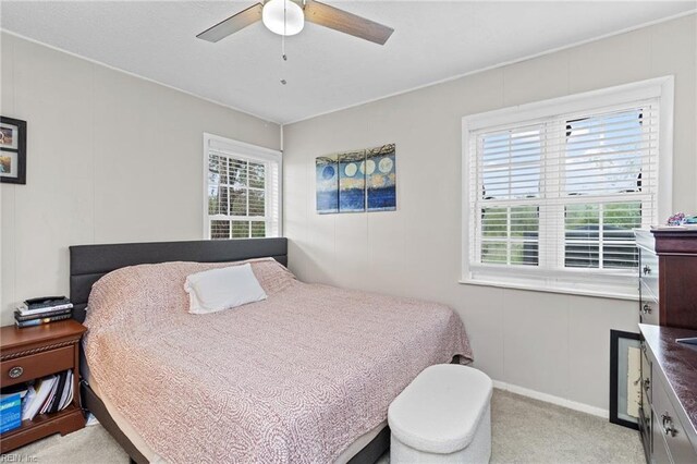 150 Ridge Rd, Poquoson, VA 23662 - bedroom featuring carpet flooring, ceiling fan, and baseboards