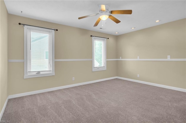 242 Genoa Dr Unit 20, Hampton, VA 23664 - spare room featuring plenty of natural light, carpet, baseboards, ceiling fan, and recessed lighting