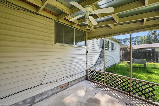 3813 Honeytree Ln, Virginia Beach, VA 23452 - view of patio / terrace featuring ceiling fan and fence