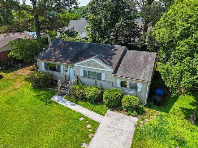 3813 Honeytree Ln, Virginia Beach, VA 23452 - view of front of home with a front lawn and roof with shingles
