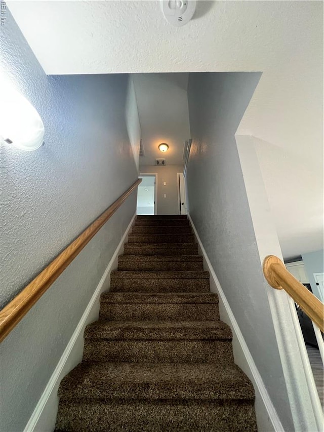 405 San Antonio Blvd, Norfolk, VA 23505 - stairs featuring baseboards and a textured wall