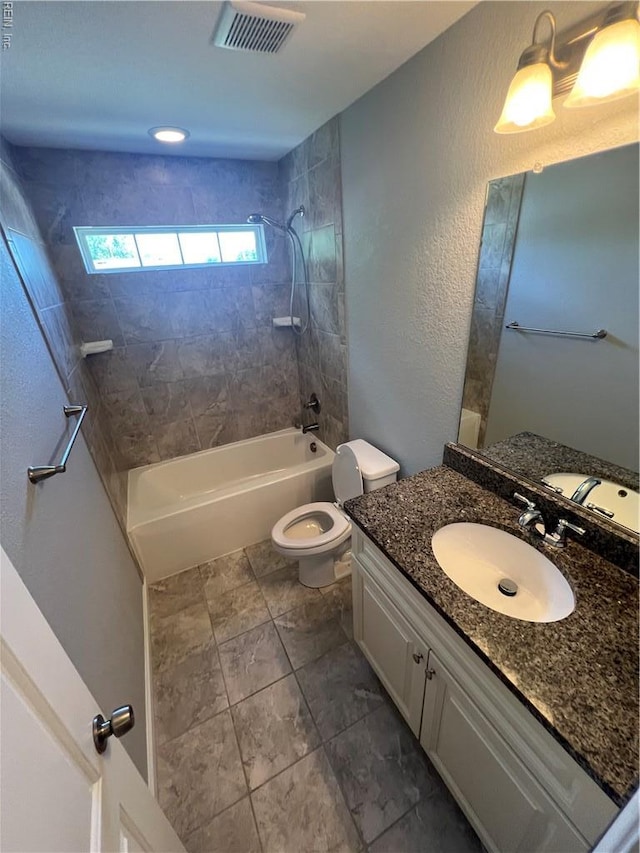 405 San Antonio Blvd, Norfolk, VA 23505 - full bathroom featuring shower / bath combination, toilet, vanity, and a textured wall