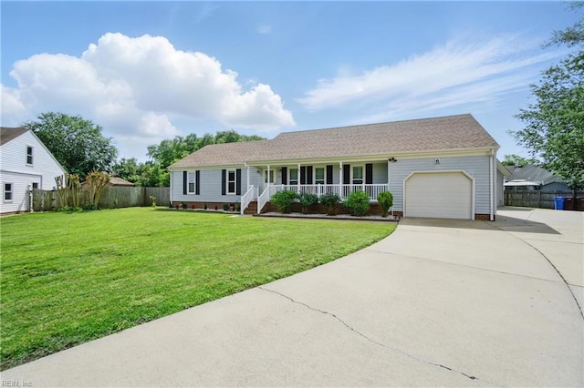 1121 Vineyard Dr, Chesapeake, VA 23322 - ranch-style home featuring a porch, concrete driveway, and an attached garage