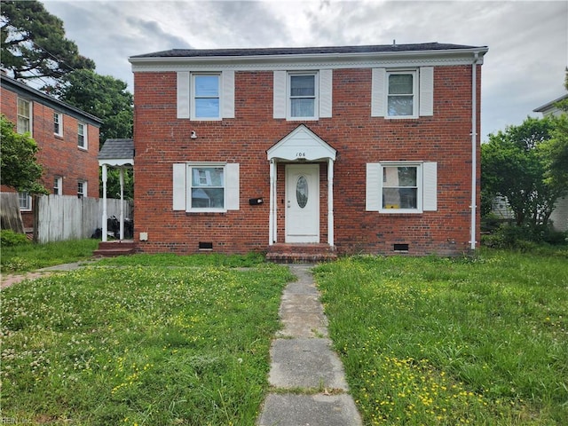 106 Clyde St, Hampton, VA 23669 - view of front of house with brick siding and crawl space