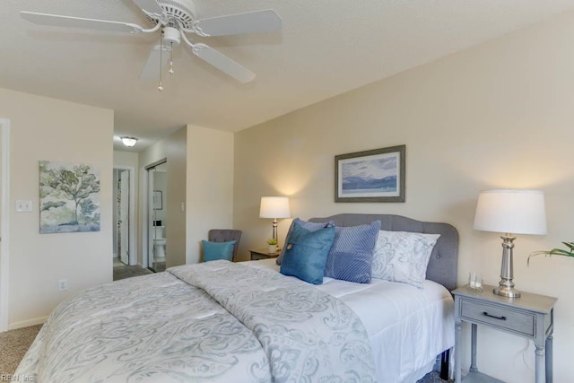 3857 Lasalle Dr Unit 102, Virginia Beach, VA 23453 - carpeted bedroom featuring connected bathroom, baseboards, and a ceiling fan