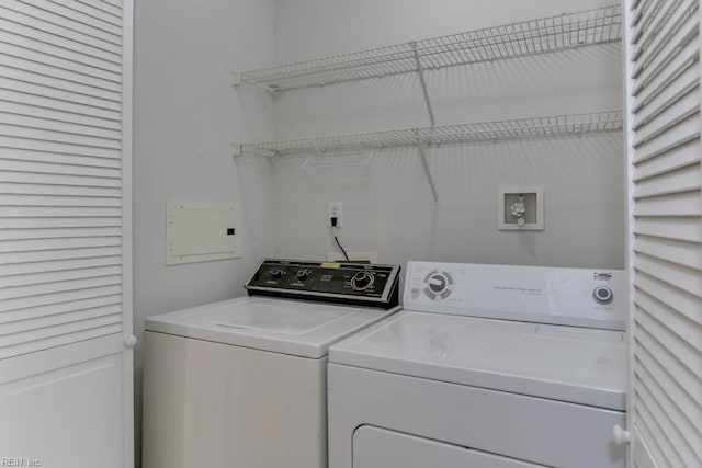 3857 Lasalle Dr Unit 102, Virginia Beach, VA 23453 - laundry area with washer and clothes dryer and electric panel