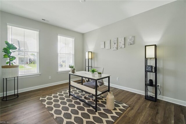 1028 Egret Ln, Suffolk, VA 23434 - office space with dark wood-style flooring and baseboards