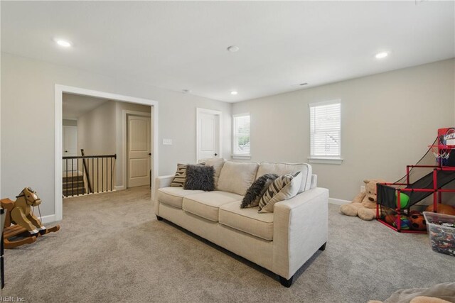 1028 Egret Ln, Suffolk, VA 23434 - carpeted living area with recessed lighting and baseboards