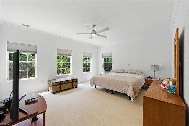 605 Middleton Way, Chesapeake, VA 23322 - bedroom featuring crown molding, multiple windows, carpet, and ceiling fan