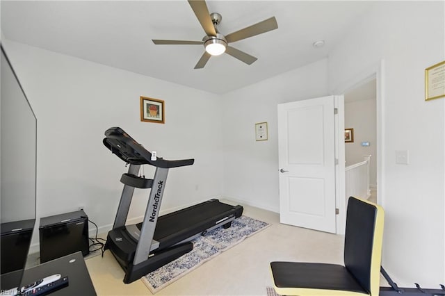 605 Middleton Way, Chesapeake, VA 23322 - workout area with ceiling fan and carpet flooring