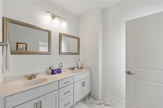 605 Middleton Way, Chesapeake, VA 23322 - full bathroom with marble finish flooring, double vanity, and baseboards