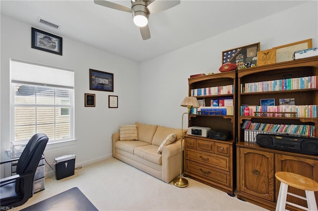 605 Middleton Way, Chesapeake, VA 23322 - carpeted office space featuring ceiling fan and baseboards