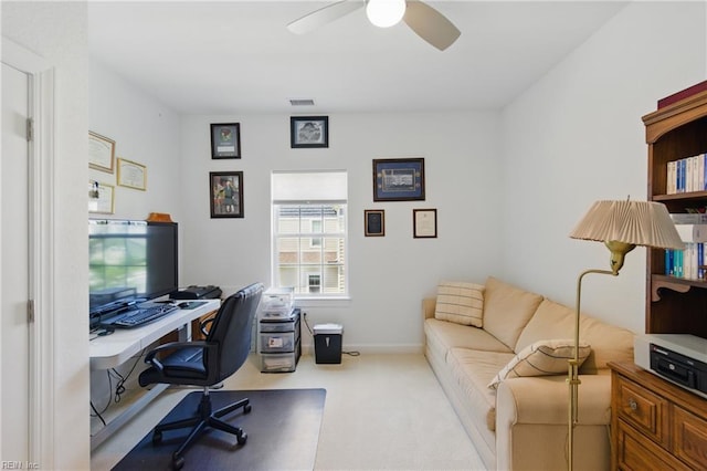 605 Middleton Way, Chesapeake, VA 23322 - carpeted home office featuring a ceiling fan
