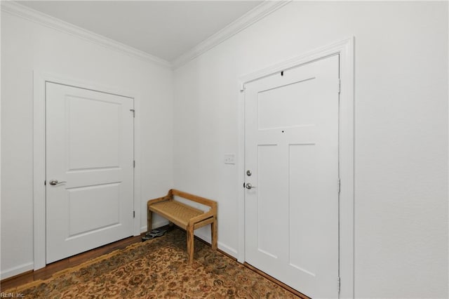 605 Middleton Way, Chesapeake, VA 23322 - entrance foyer with crown molding and dark wood-style flooring