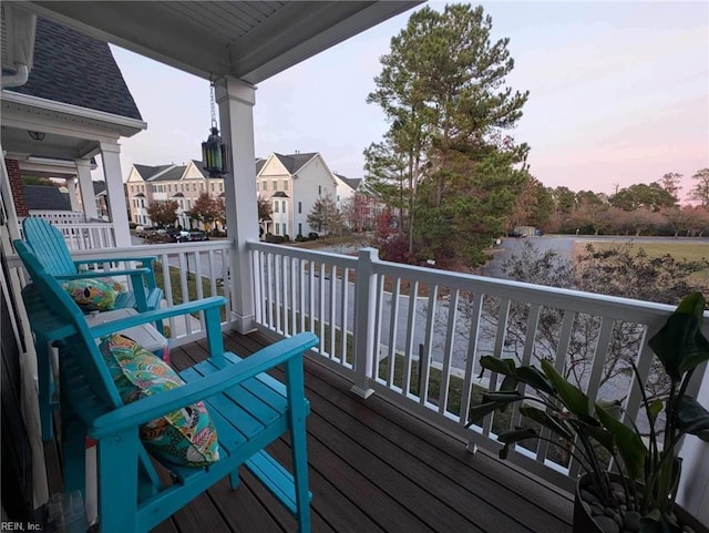 view of deck at dusk
