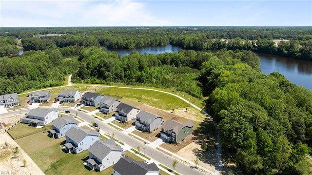 224 Preserve Way, Suffolk, VA 23434 - aerial perspective of suburban area featuring a forest and a large body of water