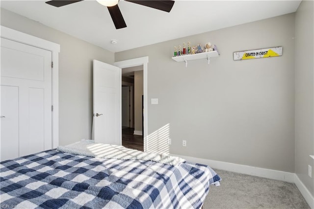 110 Sea Hero Ct, Suffolk, VA 23435 - bedroom with carpet, baseboards, and ceiling fan