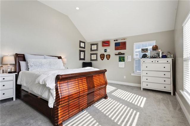 110 Sea Hero Ct, Suffolk, VA 23435 - carpeted bedroom featuring lofted ceiling, multiple windows, and baseboards