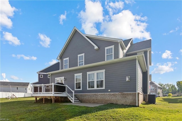 110 Sea Hero Ct, Suffolk, VA 23435 - back of house with a deck and central AC unit