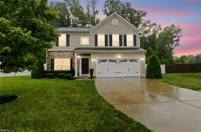 304 Michael Selby Dr, Hampton, VA 23666 - traditional-style home featuring an attached garage, driveway, and stone siding