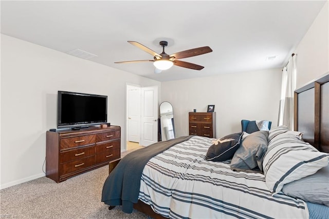 304 Michael Selby Dr, Hampton, VA 23666 - bedroom with light carpet, a ceiling fan, and baseboards