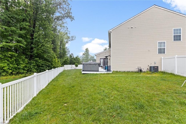 304 Michael Selby Dr, Hampton, VA 23666 - view of yard featuring a hot tub and central AC unit