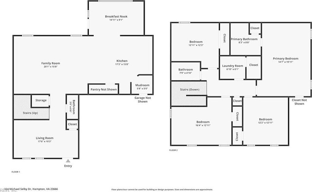 304 Michael Selby Dr, Hampton, VA 23666 - floor plan / room layout