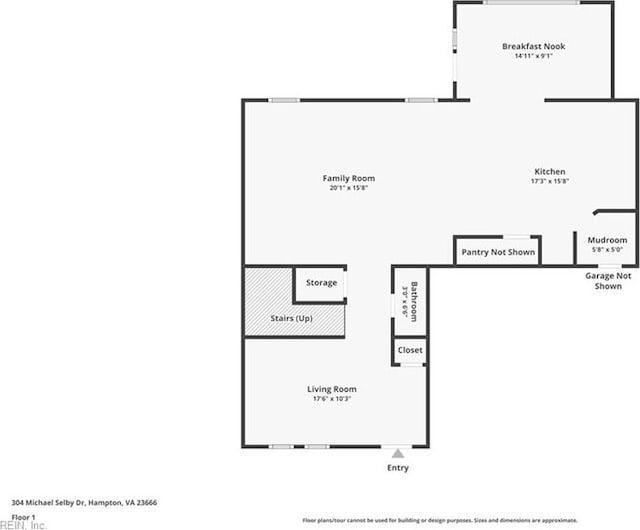 304 Michael Selby Dr, Hampton, VA 23666 - home floor plan