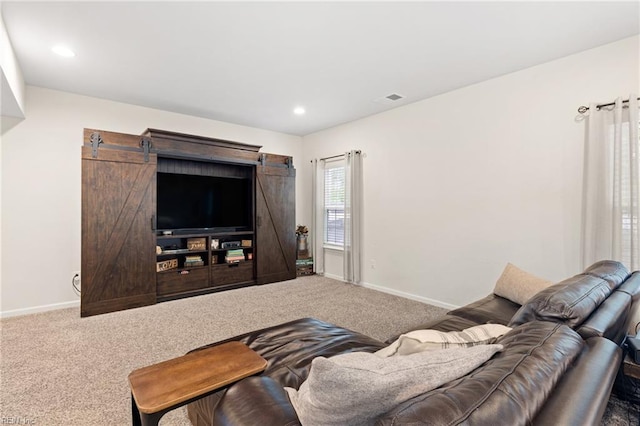 304 Michael Selby Dr, Hampton, VA 23666 - living room featuring carpet floors, baseboards, and recessed lighting