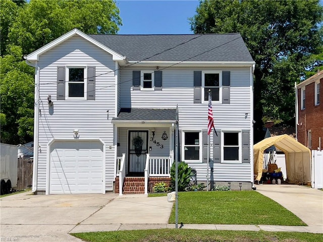 3453 Chesapeake Blvd, Norfolk, VA 23513 - view of front of house featuring concrete driveway, a garage, and roof with shingles