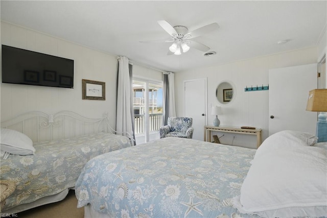 3616 Sandfiddler Rd, Virginia Beach, VA 23456 - bedroom featuring ceiling fan and access to outside