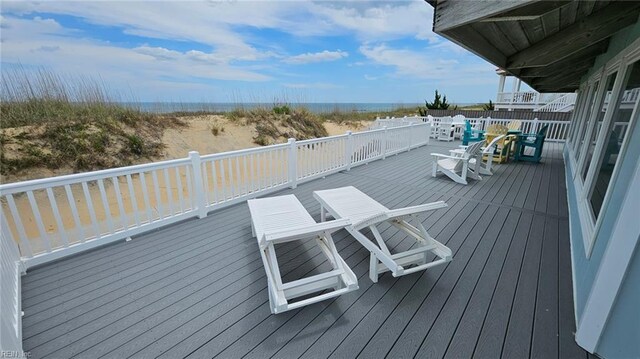3616 Sandfiddler Rd, Virginia Beach, VA 23456 - deck featuring view of water and beach